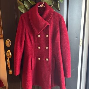 Guess Women's Red Double-Breasted Coat-- size XL